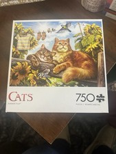 Buffalo Cats Series "SUMMER PLAY" 750 Pc Puzzle 24" x 18" Complete
