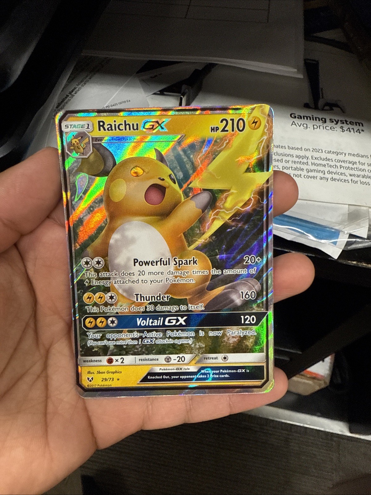 Pokémon TCG - Raichu GX 29/73 Ultra Rare Shining Legends - NM