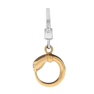 New Damiani Model: 20031628 18K White & Rose Gold Diamond $1,488 Snake Pendant