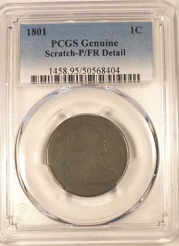 1801 Drapierte Büste großer Cent, PCGS schlechte/faire Details - Lowball