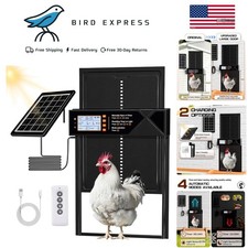Extra Large Solar Automatic Chicken Coop Door Poultry Gate W/ Timer Light Sensor