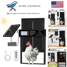 Extra Large Solar Automatic Chicken Coop Door Poultry Gate W/ Timer Light Sensor