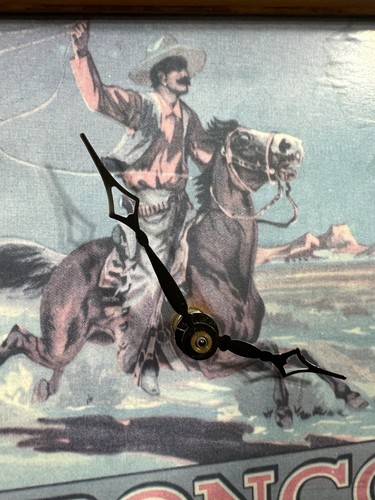 Bronco Cowboy clock Redlands Foothill Groves Ca art print frame - Picture 9 of 10