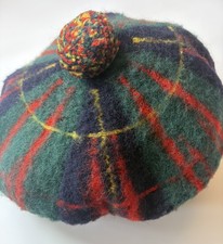 Vintage Scottish Tartan Tam O  Shanter Basken...
