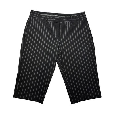 Express Design Studio size 10 Editor Black Gray White PinStripe Capris Y2K Alt