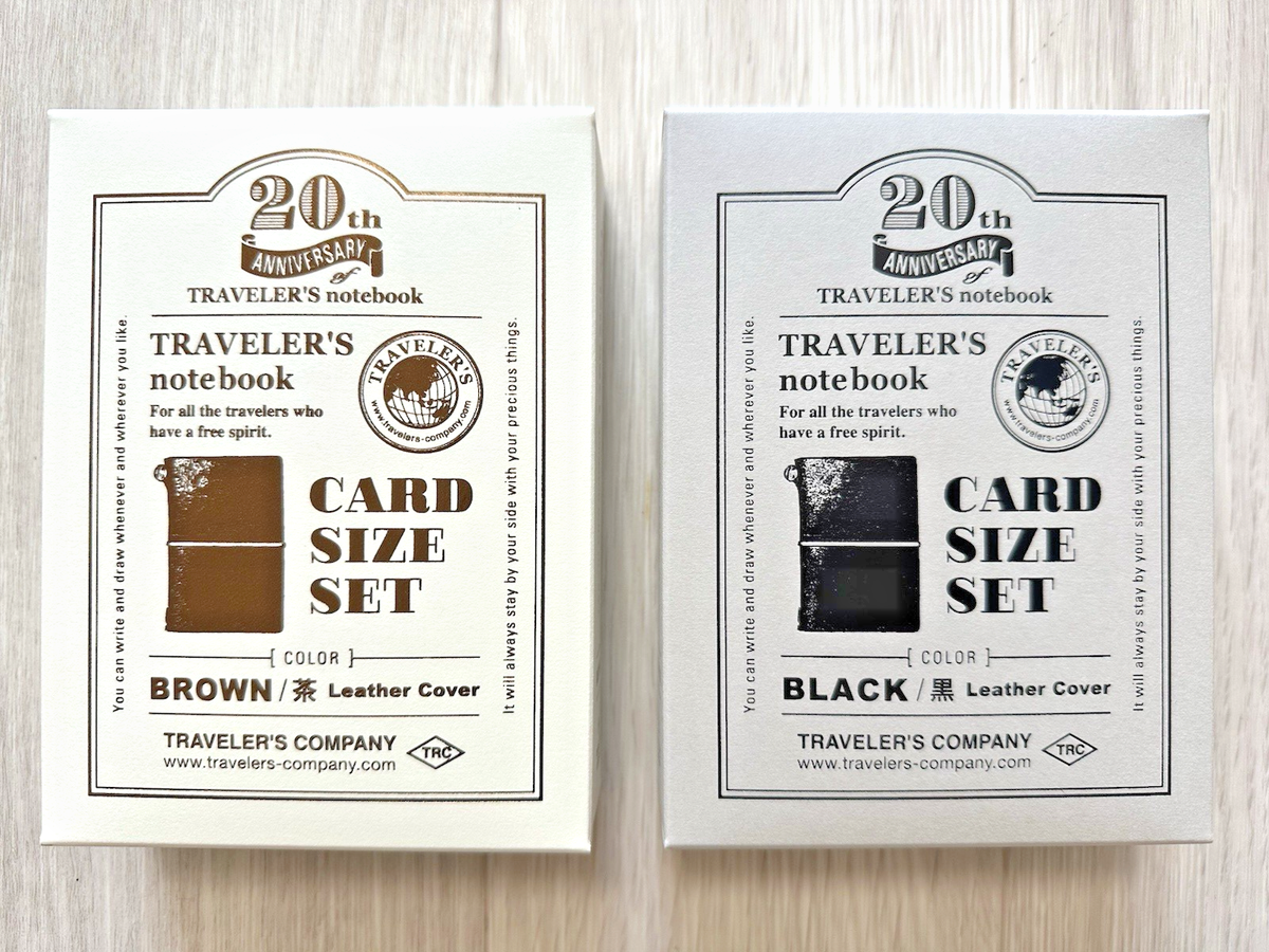 Traveler's Notebook Card Size 20th Anniversary Set Leather Brown