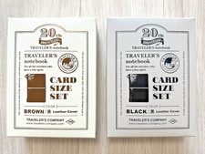 Traveler's Notebook Card Size 20th Anniversary Set Leather Brown Black Japan NEW
