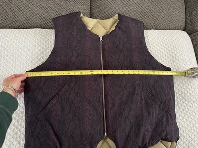 Stussy Python Reversible Diamond Quilted Puffer Vest Burgundy Tan