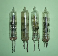 4pcs. Quartz / Crystal oscillator 128kHz Vacuum tubes PULLED