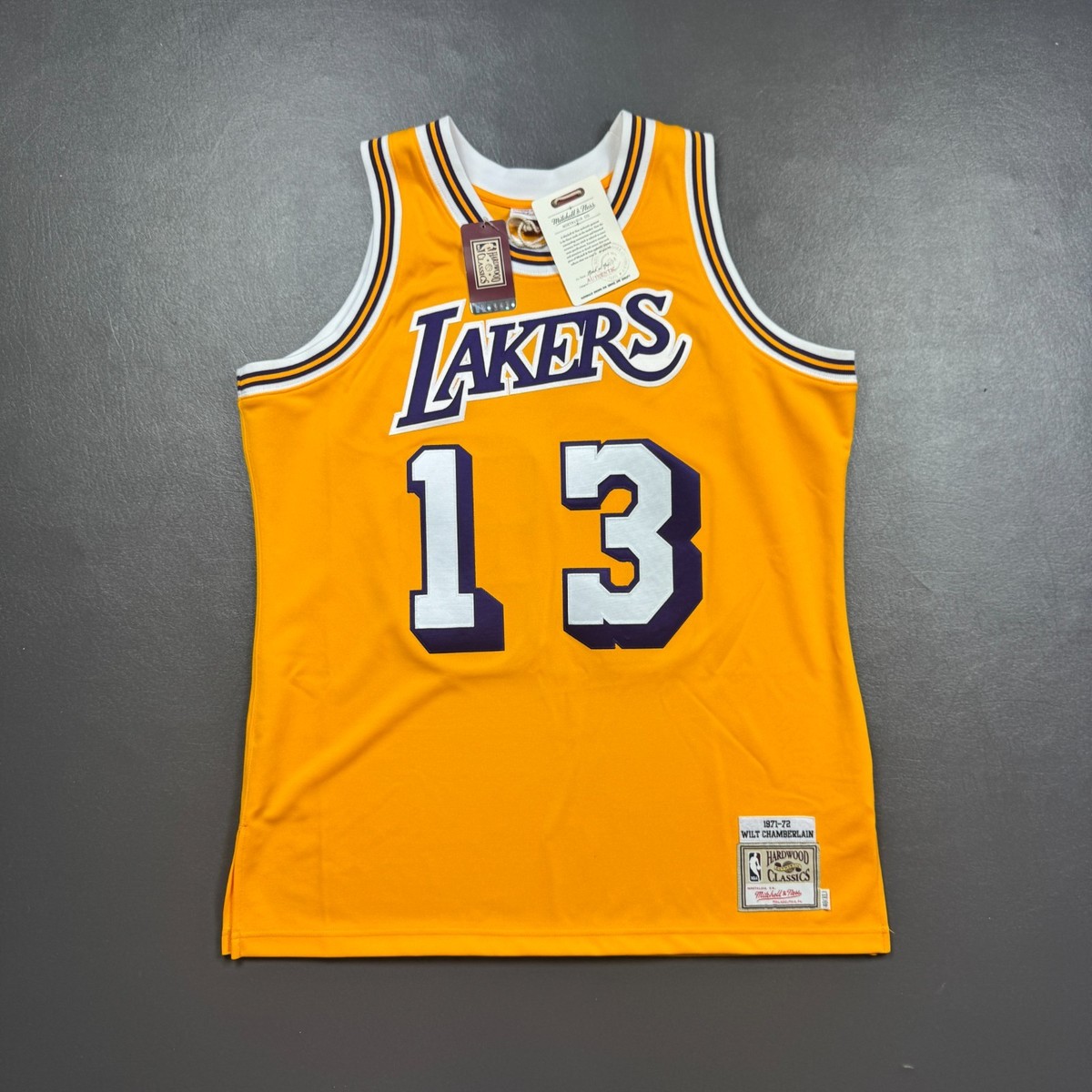 100% Authentic Wilt Chamberlain Mitchell Ness 71 72 Lakers Jersey
