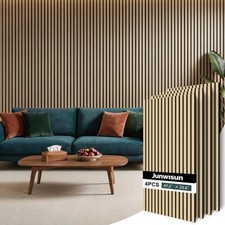 Acoustic Wood Slat Wall Panels 3D Soundproof Room Treatment