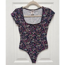 PINK Victoria s Secret Floral Short Sleeve Bodysuit