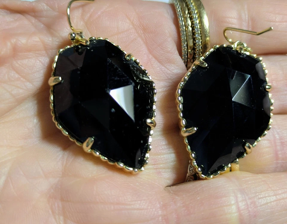 Kendra Scott Lot Of Earrings 2 Pairs, Cobalt Blue Delilah & Black Onyx Corley  - Image 4 of 4