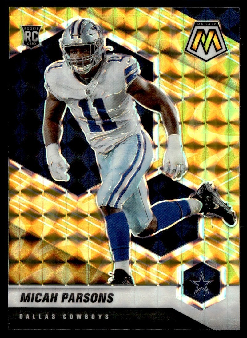 2021 Panini Mosaic Yellow Reactive Micah Parsons RC #362 B