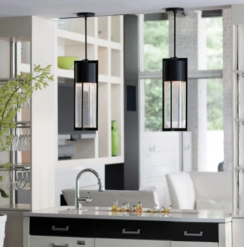 Hinkley Shelter 1328BK Outdoor Hanging Pendant Light Black Clear Glass 24.5"H - Picture 4 of 17