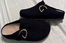 Rothy  s The Buckle Clog Mule Black Boucle Knit Sz 6 Nwob