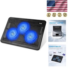 HV-F2056 USB-Powered Laptop Cooling Pad - Slim 15.6"-17" Design Featuring 3 Fans