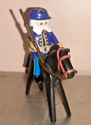 PLAYMOBIL NORDISTE CHEVAL GENERAL ARMÉES WESTERN SUDISTE CAVALERIE VINTAGE - Photo 1/4