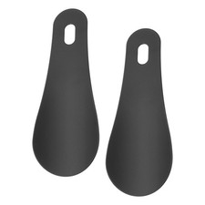 2pcs Shoe Horn 3.9" Metal Straight Handle Shoe Helper Shoehorns, Black