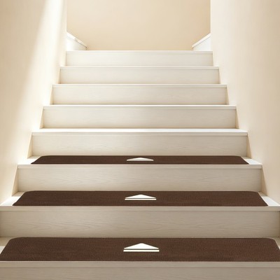 3Pack Household Stair Mats, 27.6 x 8.6'' Stair Treads, (Arrow Pattern/Coffee)