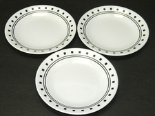 3 City Block 6.75" Dessert / Bread Plates White & Black Corelle