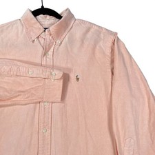 Polo Ralph Lauren Shirt 17 32/33 Pink Classic Fit Flesh Pony Oxford Long Sleeve