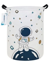 Round Space Astronaut Laundry Basket, Collapsible Laundry Hamper for Boys, Cu...