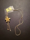Womens Floral Necklace Rose Gold Tone Adjustable Slide Costume Jewelry Vintage
