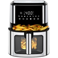 Kitchen Elite Air Fryer Stainless Steel with View Window XL 8.5QT Large Airfryer