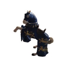 PAPO Medieval Knight Horse Blue w Gold Lions 2001 Toy Figure