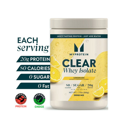 Myprotein Clear Whey Protein Isolate Powder, Lemonade, 20 Servings (1.1 lbs), Mu