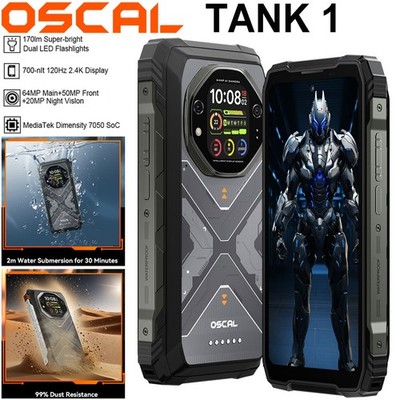 OSCAL TANK 1 5G AI Rugged Smartphone Android 15 Outdoors IP68 NFC Mobile Global
