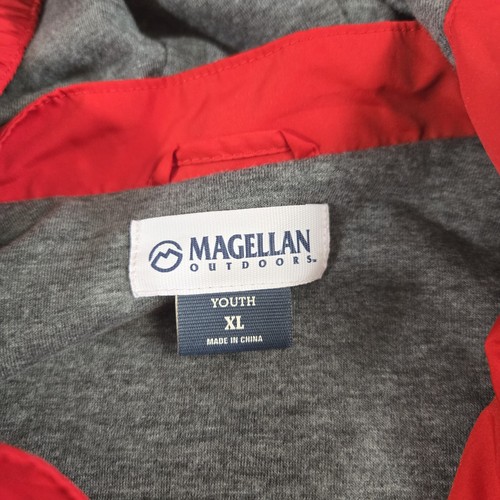 Magellan Outdoors Red Full Zip Lined Hooded Rain Jacket Size Youth XL 16 - Picture 6 of 9