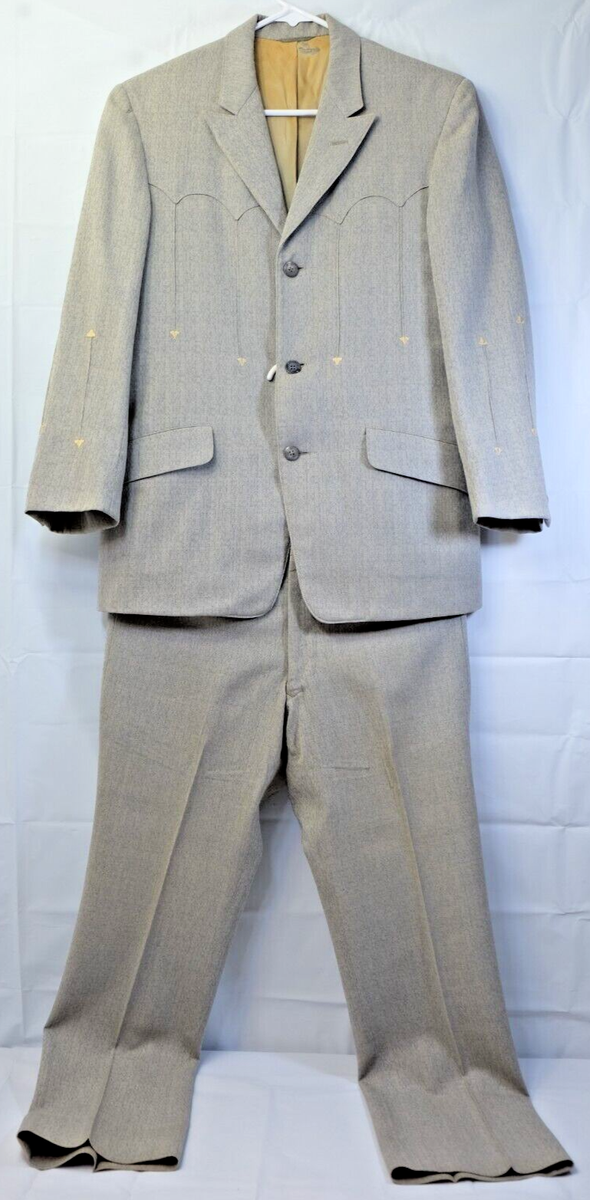 CARL GROSS Vintage Denver 2pc Western Suit Cowboy Pearl Snap Pants 