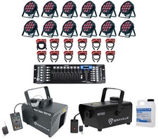 12 American DJ Eliminator LP 12 HEX LED Par Wash Lights DMX Control Hazer Fogger