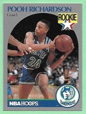 1990-91 NBA Hoops Pooh Richardson RC #190 Timberwolves👍