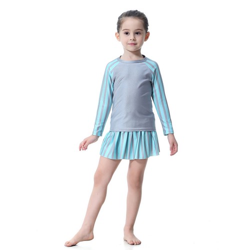 Muslim Kids Girls Swimwear Beachwear Burkini Tops+Pant Swimming Modest Swimsuit - Picture 125 of 299