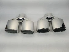 00-11 CADILLAC DEVILLE DHS DTS EXHAUST TIPS SET STAINLESS STEEL OEM NOS HOT RAT