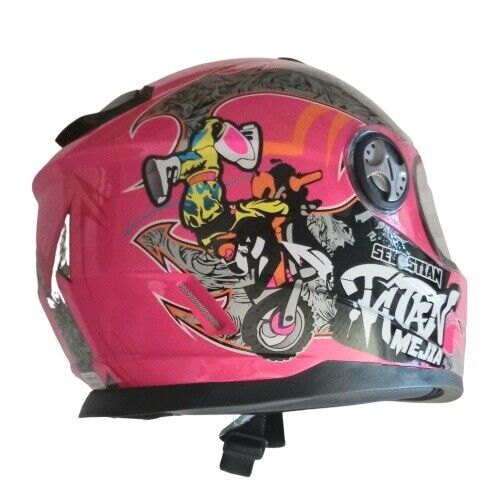 Integralhelm Helm Kinderhelm Motorradhelm Mejia pink Motorrad Jethelm