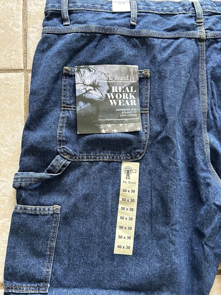2 Rural King Jeans 50x30 Carpenter Relax Fit Cotton New With Tags eBay