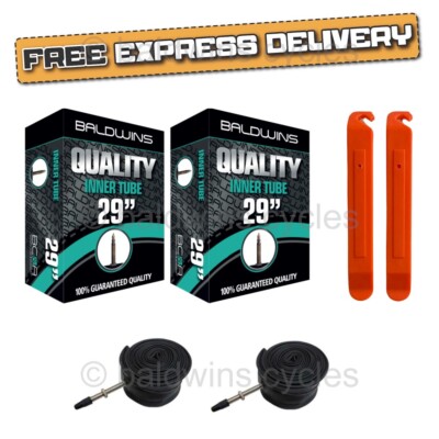 PAIR Of 27.5" X 2.0" Bike Inner Tubes (Schrader Valve) + 3 Tyre Levers | Baldwins