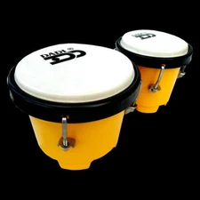 DADI  4½ & 5" YELLOW MINI BONGO DRUMS TUNEABLE NATURAL SKINS  PLASTIC SHELLS NEW