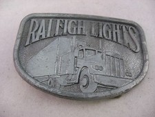 Vintage Mens Belt Buckle: RALEIGH LIGHTS Truck Semi