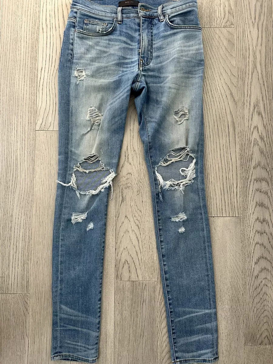 mens amiri blue thrasher jean size 32