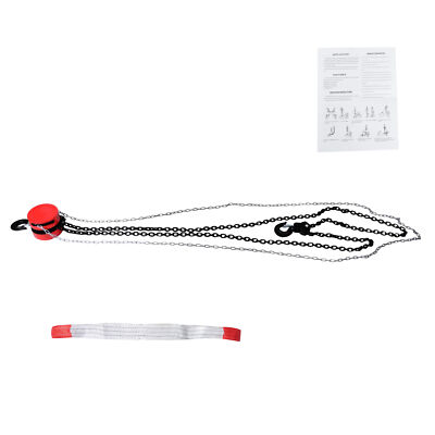 6600lbs 10ft Manual Steel Hand Chain Hoist Puller Block W/ 360° Swivel Hooks