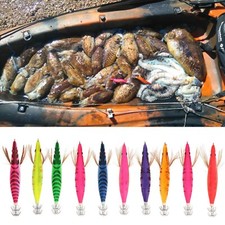 10 Pieces Squid Jigs Luminous Saltwater Lures Squid Bait Jig Hook 2.5# 3.0# 3.5#