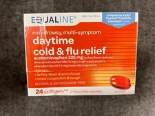 2 Boxes Equaline Cold and Flu 24 Softgels Each Box Exp 10/2025