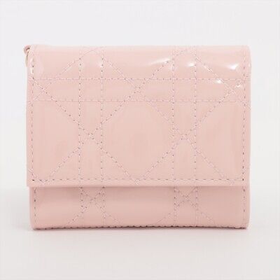 Dior Lady Dior Lotus Wallet Patent Leather Compact Wallet Dior Lady Dior Lotus Wallet Patent Leather Compact Wallet