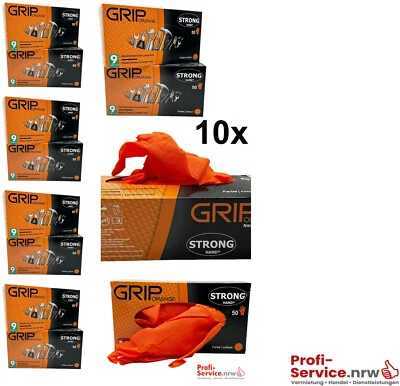STRONG HAND 10x *GRIP ORANGE* STRONGHAND® HANDSCHUHE Gr. 9 (L) 50stk.