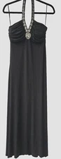 SPENCER Women's Halter Cocktail Dress Sz 10 Black Jeweled Stretch